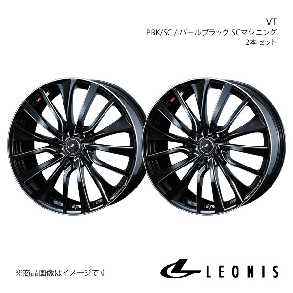 LEONIS/VT ハリアー 80系 4WD アルミホイール2本セット【20×8.5J 5-114.3 INSET45 PBK/SC】0036385×2