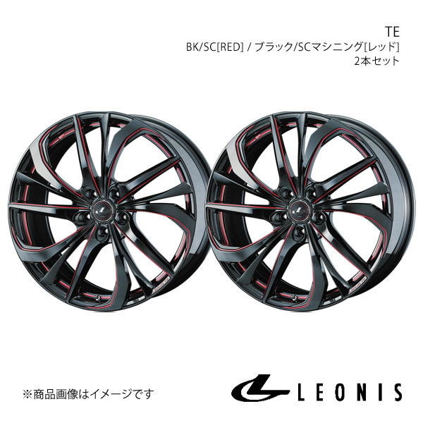 LEONIS/TE MAZDA3 BP系 4WD アルミホイール2本セット【17×7.0J 5-114.3 INSET47 BK/SC[RED]】0038767×2