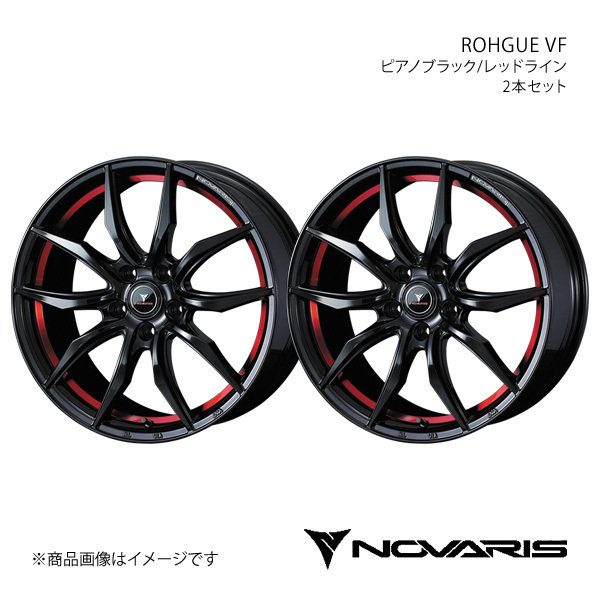 NOVARIS/ROHGUE VF ハリアー 60系 アルミホイール2本セット【17×7.0J 5-114.3 INSET42 ピアノブラック/レッドライン】0040066×2