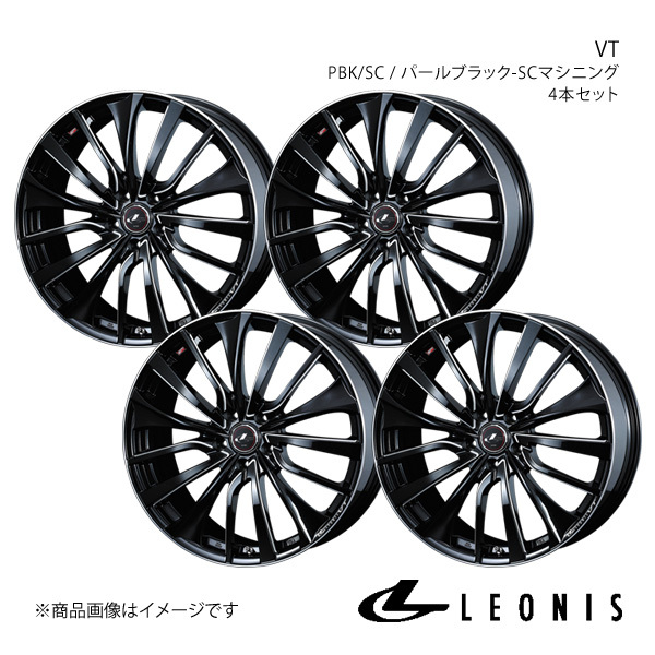 LEONIS/VT クラウンマジェスタ 200系 4WD アルミホイール4本セット【18×8.0J 5-114.3 INSET42 PBK/SC】0036366
