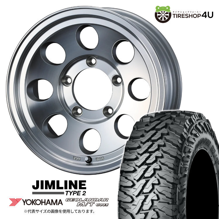 4本セット ジムライン タイプ2 TYPE2 16x5.5J 5/139.7 +22 POL ヨコハマ ジオランダーM/T G003 6.50R16 ジムニー JB64 JB23 シエラ JB32