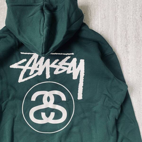 海外限定 ステューシー Stussy パーカー LINK 緑 M