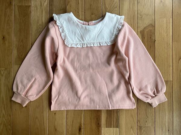 新品 女の子 キッズ リセマイン 裏起毛 襟付き トレーナー 130センチ