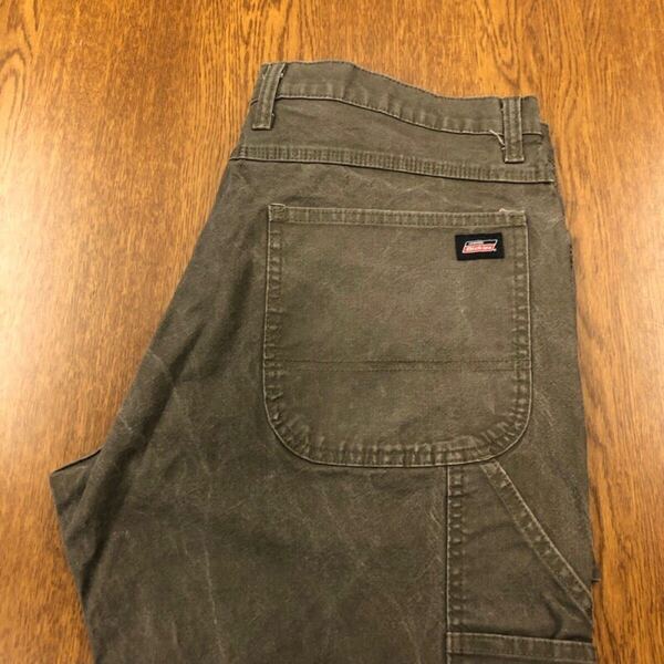 【FJ033】Dickies W36 L30 ペインターパンツ ワークパンツ カーキ ストレッチ生地 メンズブランド古着 ディッキーズ 送料無料