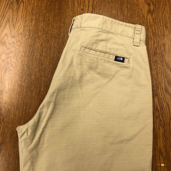 【FJ057】THE NORTH FACE W36 ワークパンツ ベージュ ストレッチ生地 メンズブランド古着 ザノースフェイス 送料無料