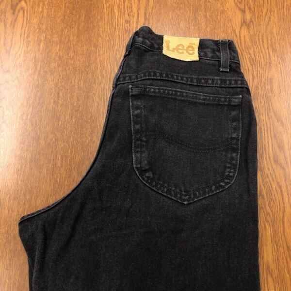 【FJ196】Lee W33 L32 ブラック ジーンズ ジーパン デニムパンツ 黒色 メンズブランド古着 リー 送料無料