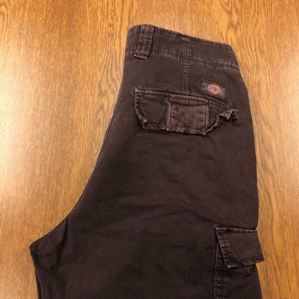 【FJ359】Dickies W31 カーゴパンツ ワークパンツ レッドブラウン ドローコード付き メンズブランド古着 ディッキーズ 送料無料