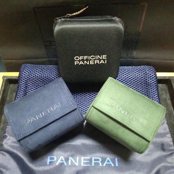OFFICINE PANERAI 黒 緑 紺 オフィチーネ パネライ 携帯 ソフト 箱 ボックス ケース BOX 保護 収納 ポーチ 持運び 純正 非売品 3個セット