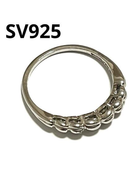 美品 SV925 シルバー デザイン リング 人気 17.5号