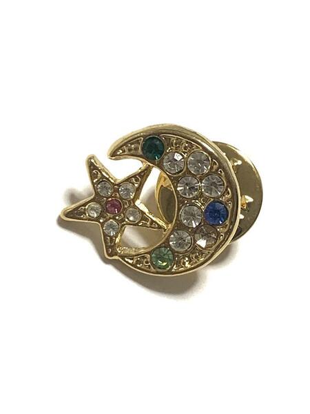 美品 ピンバッジ 星 月 ラインストーン キラキラ かわいい