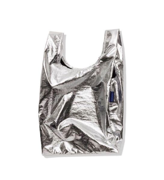 BAGGU ベビーサイズ エコバッグ メタリックシルバー