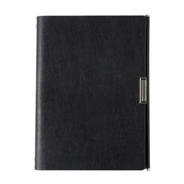 SALE中【送料無料&新品】Aglem ビジネス 手帳 システム A5 6穴 リング式手帳 カバー 差し替え 無地 オフィス用品 メモ帳 革 ブラック