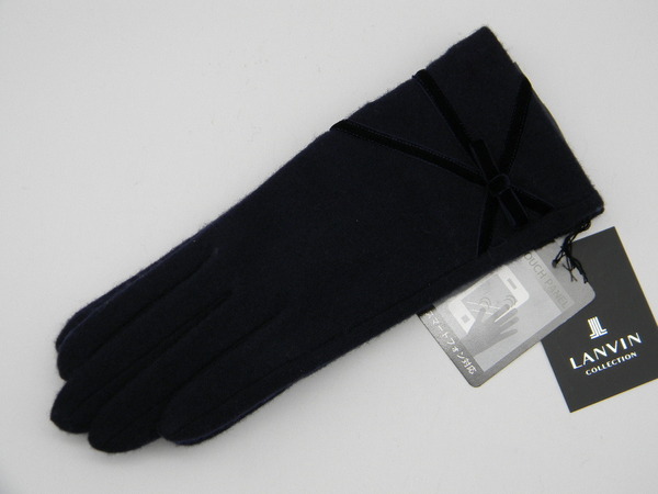 ◆ LANVIN ◆ ランバン 濃紺 ネイビー 手袋 リボン