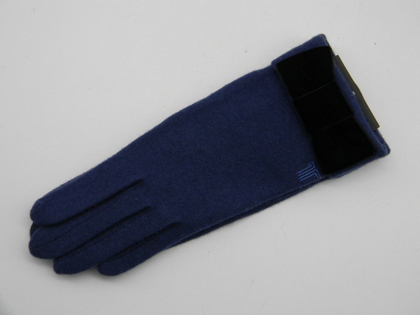 ★ LANVIN ★ 手袋 青 ランバン 黒リボン