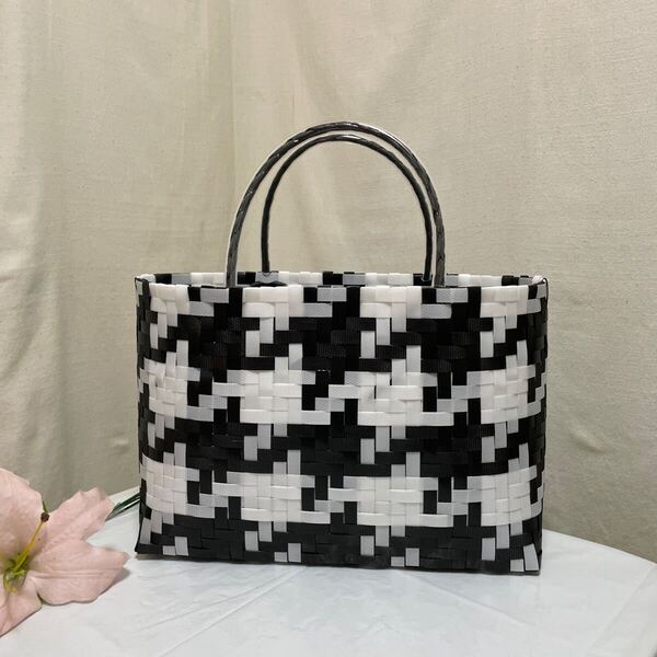 かごバッグ ハンドメイド 大きいサイズ PPバンドプラかご No24551