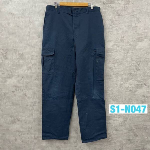 Dickies ディッキーズ ワーク カーゴパンツ ダークネイビー ジップフライ 作業着 36×34 実寸W35in 7113038DN USA 海外輸入 古着 S1-N047