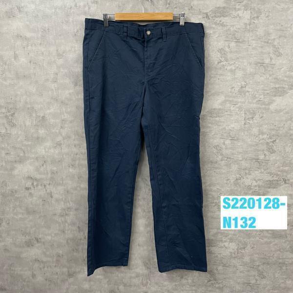 Dickies ディッキーズ ダークネイビー ジップフライ ワークパンツ W36L32 実寸W38in GP811DN USA 海外輸入古着 S220128-N132