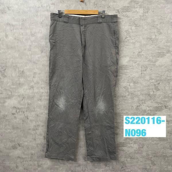Dickie874 FLEX original ディッキーズ グレー ジップフライ ワークパンツ 実寸W36in USA海外輸入 古着 S220116-N096