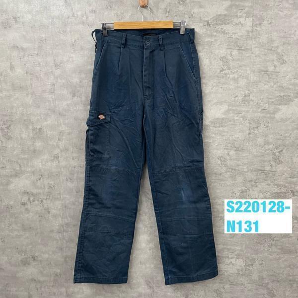 Dickies ディッキーズ カーゴパンツ ネイビー ジップフライ ワーク 30R 実寸W31in USA 海外輸入 古着 S220128-N131