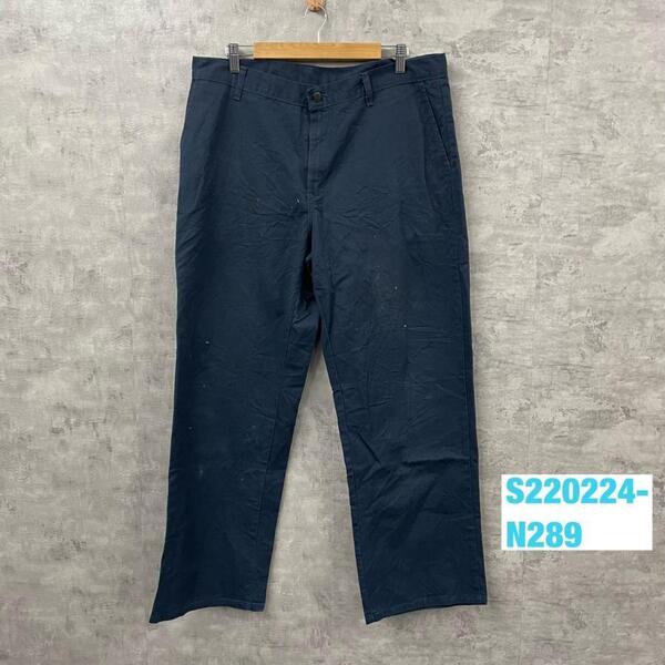 Dickies GENUINE ディッキーズ ネイビー ワークパンツ 作業服 仕事用 実寸W36in ジップフライ USA 海外輸入 古着 S220224-N289