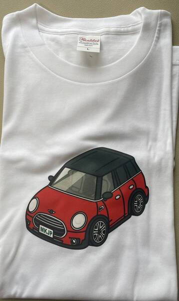 MINI クーパー クラブマン Tシャツ(ホワイト) サイズL(ストライプ ブラック/****)ご希望の1着