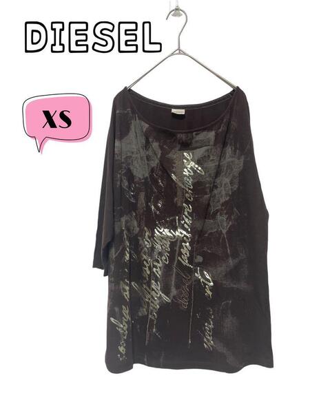 DIESEL ディーゼル レディースカットソー 七分袖Tシャツ XS
