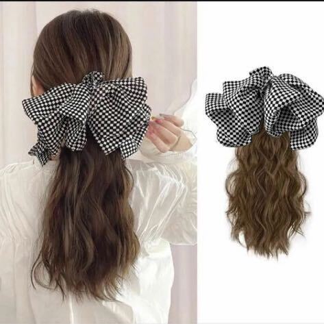 ポニーテールウィッグ、クリップ、蝶結びエクステンション、ポニーテールウィッグ、ヘアエクステンション、ナチュラルブラウン