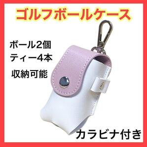 ゴルフ ボールケース ボール 2個収納 ゴルフボール入れ ピンク