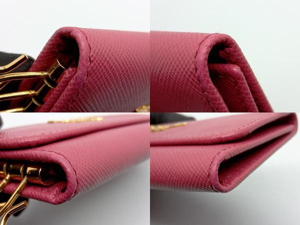 PRADA 197 6連キーケース ローズピンク系 ゴールド金具