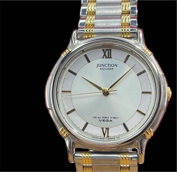未使用 90s CITIZEN VEGA JUNCTION SQUARE 腕時計 シチズン アナログ アンティーク ヴィンテージ クォーツ 電池交換済 稼働品