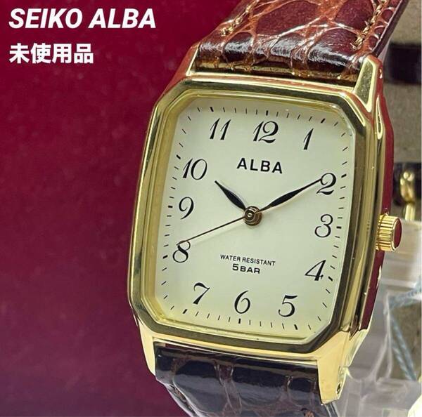 ★未使用 SEIKO アルバ★ QUARTZ 電池交換済 腕時計 ヴィンテージ セイコー ALBA 稼動品 メンズ