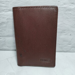 COACH 名刺入れ カードケース レザー ブラウン メンズ 紳士 コーチ 送料無料