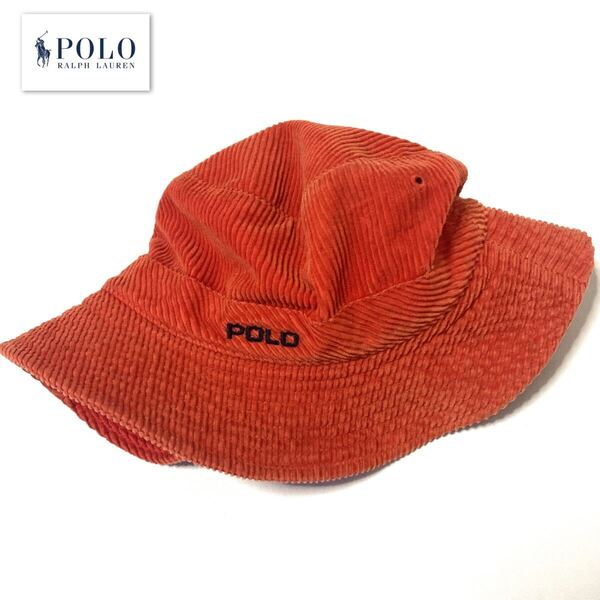 Polo Ralph Lauren ラルフローレン 帽子バケットハット コーデュロイ オレンジ メンズレディース Mサイズ