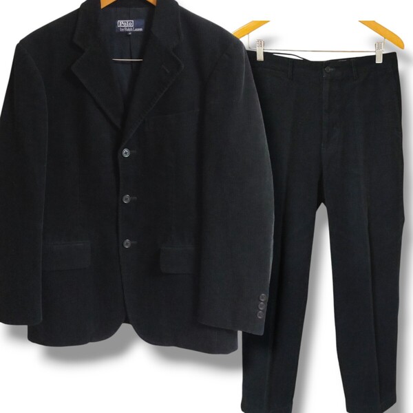 POLO RALPH LAUREN ポロ ラルフローレン【美品】希少 90s インパクト21期 コーデュロイジ テーラードジャケット パンツ スーツ S W31
