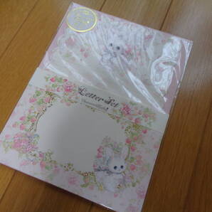 飴の森ふみか☆ゆめかわいい☆おしゃれ☆うさぎ☆いちご☆スカラップ☆リボン☆ジャム☆海外作家風☆レターセット☆便箋☆封筒☆新品☆金箔