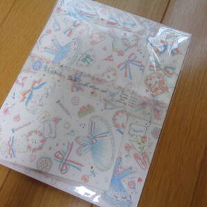 たけいみき☆ゆめかわいい☆バラ☆トリコロール☆バレエ☆チュチュ☆リボン☆シール☆海外作家風☆レターセット☆便箋☆封筒☆新品☆金箔