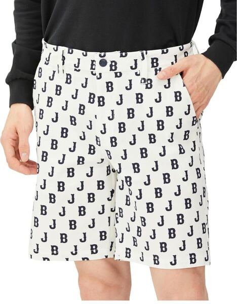 新品正規品 ジャックバニー パーリーゲイツ サイズ6 ストレッチ ハーフパンツ 総柄 ホワイト 24モデル 送料無料