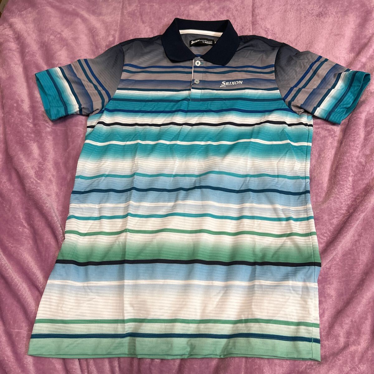  Srixon Descente Golf рубашка-поло новый товар M Matsuyama Hideki рубашка-поло с коротким рукавом 