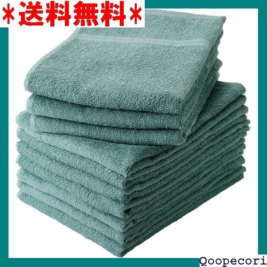☆人気商品 泉州タオル フェイスタオル 薄手 180匁 日本製 綿 00% 吸 速乾性 業務用 同色10枚セット グリーン 248