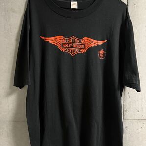 80s ヴィンテージ HARLEY DAVIDSON Wing Bar and Shield Tシャツ ハーレー ダビッドソン バーアンドシールド 両面プリント XL アメリカ製