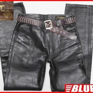 即決★AERO★W30 レザーパンツ エアロレザー メンズ ブラック 本革 ライダースパンツ 本皮 ロック ライディングパンツ ツーリング 皮パンツ