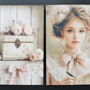 ポストカード 素材 vintage pink
