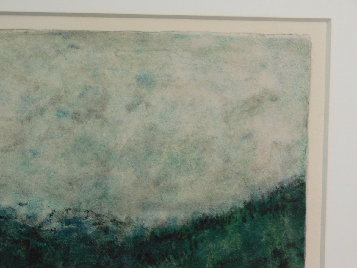 Bernard Gantner ベルナール・ガントナー 湖畔風景 風景画 リトグラフ 額装 直筆サイン レジョン・ド・ヌール勲章 クリティック賞 ②w24054