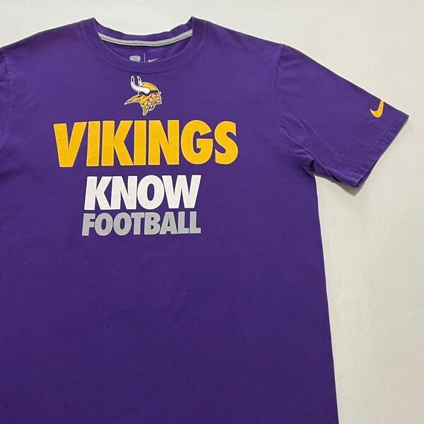 USA 古着 Tシャツ 半袖 ナイキ NIKE NFL VIKINGS フットボール サイズL E0343