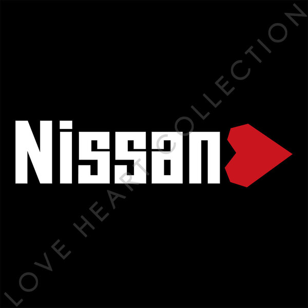 新品・未使用☆NISSAN ニッサン ハートステッカー ホワイト 1枚 LOVE HEART COLLECTION デカール|切り文字|切文字|新品|送料無料