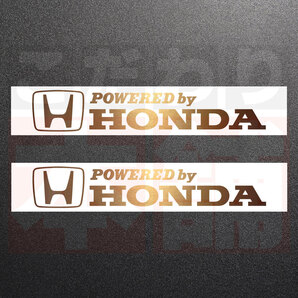 新品・未使用☆POWERED by HONDA カッティングステッカー メタリックブロンズ 2枚 縦35mm×横200mm 切り文字|切文字|新品|送料無料