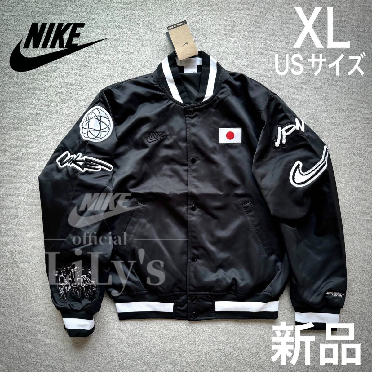 こーやん⭐︎ Nike MA-1ジャケット ブラック/ホワイト Yahoo!オークション -「ma1 ジャケット」(ナイキ) (な~の)の