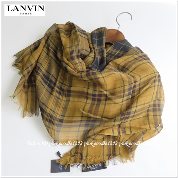 LANVIN ペイズリー柄ブラウンストール1144 小物