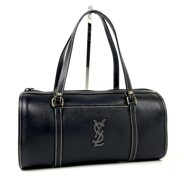 【極美品】Yves Saint Laurent イヴサンローラン ハンドバッグ YSL カサンドラ ステッチ ミニボストン レザー 黒 ブラック フォーマル