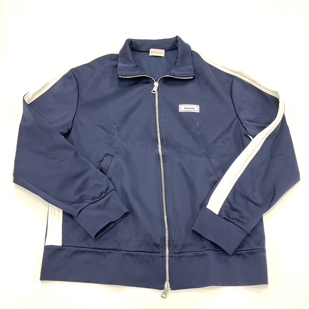 8330円 MONCLER ネイビー ホワイト ブルゾンXLジャージ素材中古